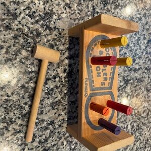 Playskool antique vintage Wooden Pound and Peg Toy with Colorful Pegs